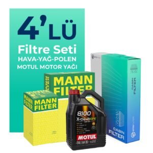 MANN Audi A5 2.0 Dizel 190 HP Filtre Bakım Seti Motul Motor Yağlı (2013-2017) 4 Lü