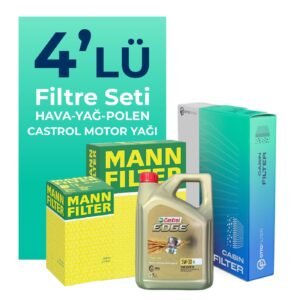 MANN Audi A5 2.0 Dizel Filtre Bakım Seti Castrol Motor Yağlı (2008-2017) 4 Lü