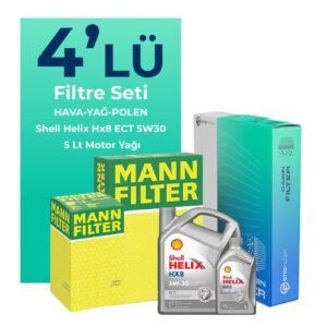 MANN Audi A5 2.0 Tfsi Filtre Bakım Seti Shell Motor Yağlı (2008-2017) 4 Lü