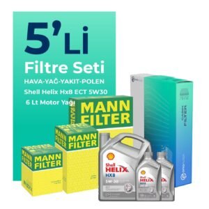 MANN Audi A5 40 Dizel Filtre Bakım Seti Shell Motor Yağlı (2020-2024) 5 Li