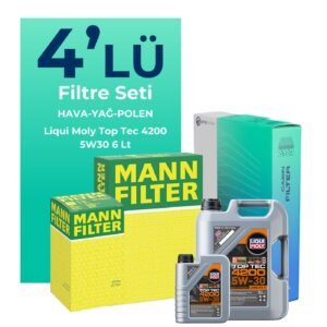 MANN Audi A6 3.0 Dizel QUATRO 272 HP Filtre Bakım Seti Liqui Moly Motor Yağlı (2014-2018) 4 Lü
