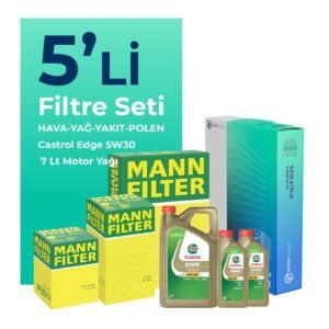MANN BMW 7.30 Dizel xDrive Filtre Bakım Seti Castrol Edge 5W-30 7 Litre Motor Yağlı (2012-2015) 5 Li