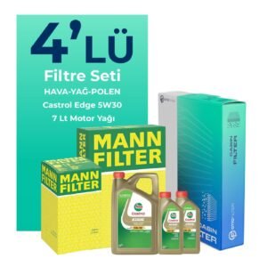 MANN BMW 7.50 Dizel xDrive Filtre Bakım Seti Castrol Edge 5W-30 7 Litre Motor Yağlı (2012-2015) 4 Lü