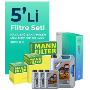 MANN BMW X3 3.0 Dizel Filtre Bakım Seti Liqui Moly Motor Yağlı (2004-2006) 5 Li