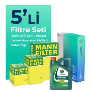 MANN Citroen Berlingo 1.5 Dizel Filtre Bakım Seti Castrol Magnatec P 5W-30 4 Litre Motor Yağlı (2018-2024) 5 Li
