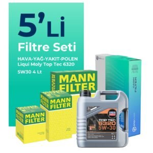 MANN Citroen Berlingo 1.5 Dizel Filtre Bakım Seti Liqui Moly Top Tec 6320 5W-30 4 Litre Motor Yağlı (2018-2024) 5 Li
