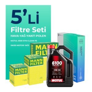 MANN Citroen C-Elysee 1.6 Dizel Filtre Bakım Seti Motul Motor Yağlı (2012-2017) 5 Li