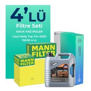 MANN Citroen C4 Cactus 1.2 Turbo Benzinli Filtre Bakım Seti Liqui Moly Motor Yağlı (2014-2021) 4 Lü