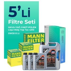MANN Citroen Jumper 2.2 BlueHDi Dizel Filtre Bakım Seti Liqui Moly Top Tec 4310 0W-30 8 Litre Motor Yağlı (2019-2024) 5 Li