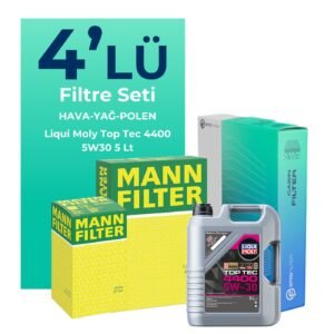 MANN Dacia Lodgy 1.5 BlueDci Dizel Filtre Bakım Seti Liqui Moly Top Tec 4400 5W-30 5 Litre Motor Yağlı (2018-2022) 4 Lü