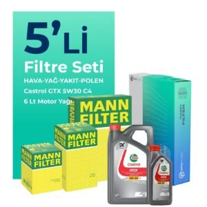 Mann Dacia Sandero 1.5 BlueDci Dizel Filtre Bakım Seti Castrol Motor Yağlı (2018-2021) 5 Li