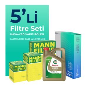 MANN Fiat Egea 1.3 Dizel Filtre Bakım Seti Castrol Edge 0W-20 4 Litre Motor Yağlı (2019-2023) 5 Li