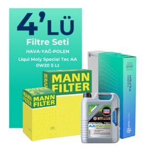 MANN Fiat Egea 1.5 Benzin Filtre Bakım Seti Liqui Moly Special Tec AA 0W-20 5 Litre Motor Yağlı (2022-2024) 4 Lü