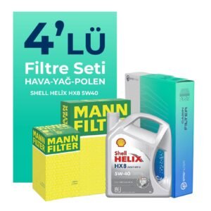 MANN Fiat Idea 1.4 Benzinli Filtre Bakım Seti Shell Motor Yağlı (2004-2010) 4 Lü