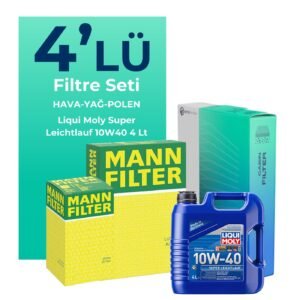 MANN Fiat Panda 1.2 Benzinli Filtre Bakım Seti Liqui Moly Motor Yağlı (2010-2012) 4 Lü