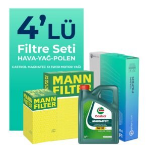 MANN Fiat Punto 1.3 Dizel Filtre Bakım Seti Castrol Motor Yağlı EURO 5 (2012-2017) 4 Lü