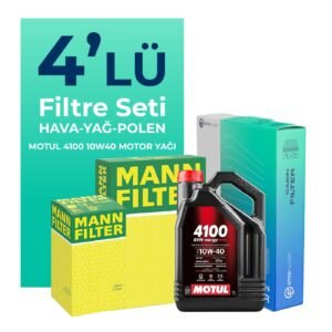 MANN Fiat Punto 1.4 Benzinli Filtre Bakım Seti Motul Motor Yağlı (2005-2011) 4 Lü