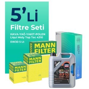 MANN Ford Fiesta 1.5 Dizel Filtre Bakım Seti Liqui Moly Motor Yağlı (2017-2020) 5 Li