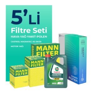 MANN Ford Fusion 1.6 Dizel Filtre Bakım Seti Castrol Motor Yağlı (2004-2012) 5 Li