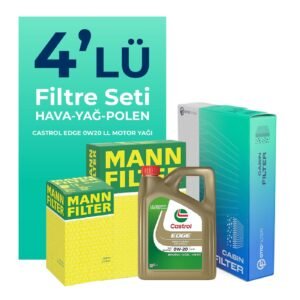 MANN Ford Kuga 1.5 Benzin Filtre Bakım Seti Castrol Motor Yağlı (2013-2019) 4 Lü