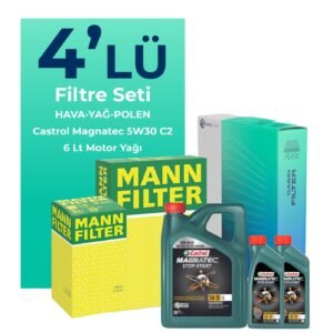 MANN Ford Kuga 2.0 Dizel Filtre Bakım Seti Castrol Motor Yağlı (2008-2012) 4 Lü