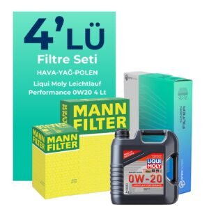 MANN Ford Mondeo 1.5 Benzin Filtre Bakım Seti Liqui Moly Motor Yağlı (2015-2021) 4 Lü