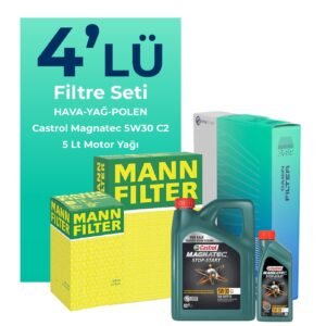 MANN Ford Mondeo 2.0 Benzin Filtre Bakım Seti Castrol Motor Yağlı (2002-2008) 4 Lü