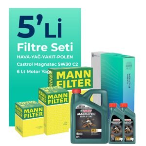 MANN Ford Mondeo 2.0 Dizel Filtre Bakım Seti Castrol Motor Yağlı (2002-2008) 5 Li