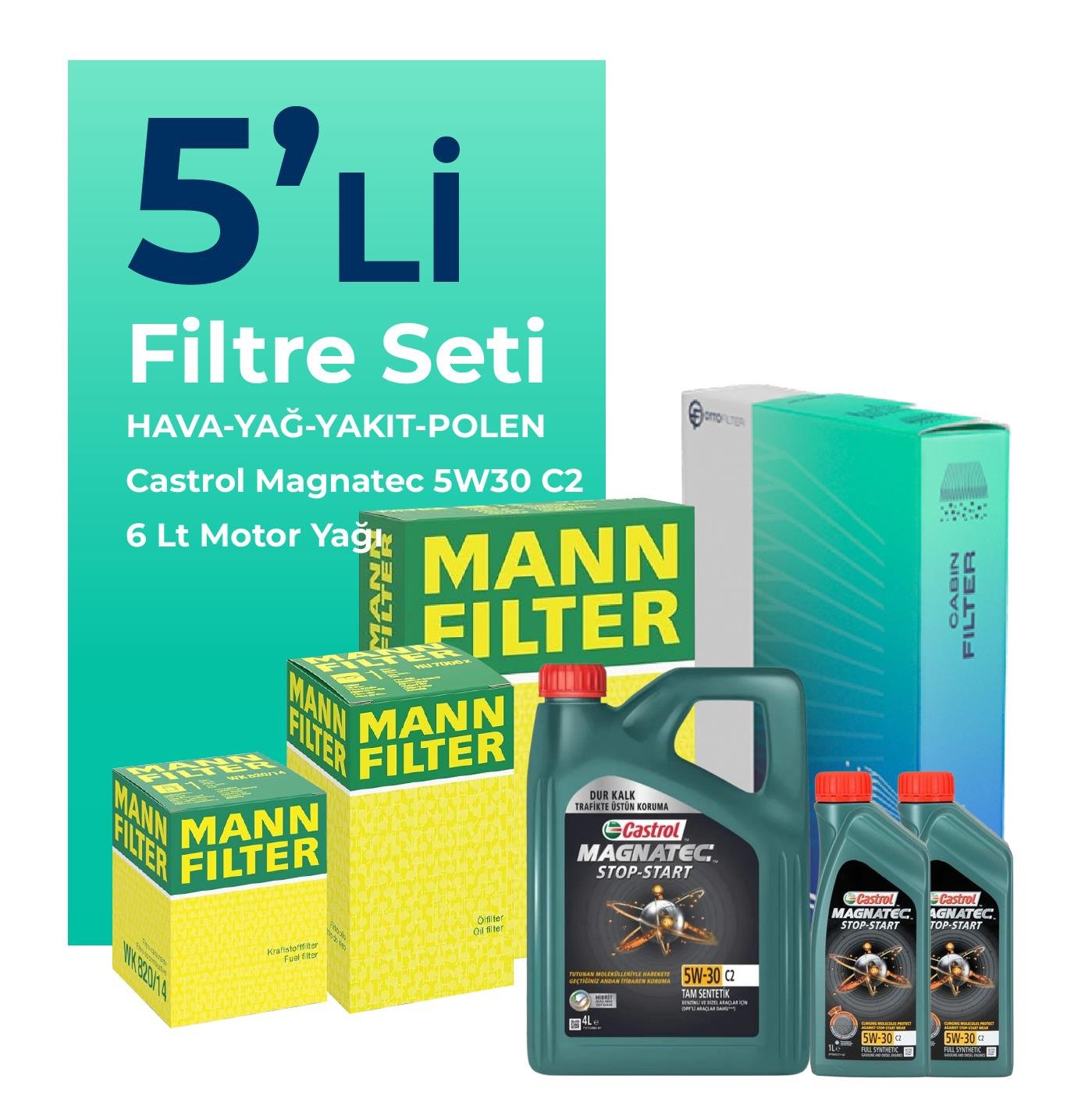 mann-ford-mondeo-2-0-dizel-filtre-bakim-seti-castrol-motor-yagli-2008-2014-5-li-107724