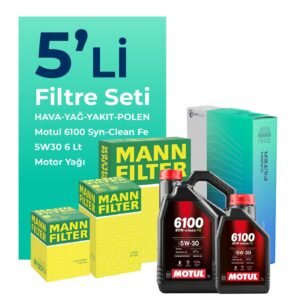 MANN Ford Mondeo 2.0 Dizel Filtre Bakım Seti Motul Motor Yağlı (2008-2014) 5 Li