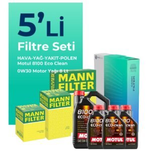 MANN Ford Transit Custom 2.0 Dizel Filtre Bakım Seti Motul Motor Yağlı (2015-2023) 5 Li