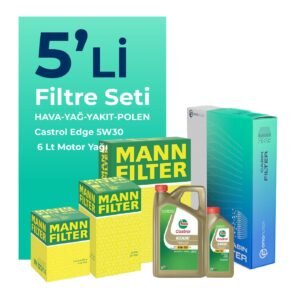 MANN Honda CR-V 2.2 Dizel Filtre Bakım Seti Castrol Edge 5W-30 6 Litre Motor Yağlı (2006-2011) 5 Li
