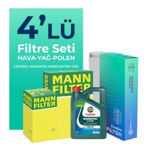 MANN Kia Stonic 1.2 Benzin Filtre Bakım Seti Castrol Motor Yağlı (2020-2024) 4 Lü