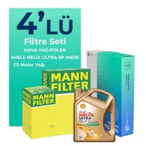 MANN Kia Stonic 1.2 Benzin Filtre Bakım Seti Shell Motor Yağlı (2020-2024) 4 Lü