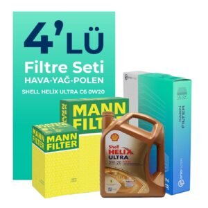 MANN Mercedes GLB200 Benzin Filtre Bakım Seti SHELL Helix Ultra ECT C6 0W-20 5 Litre Motor Yağlı (2020-2025) 4 Lü