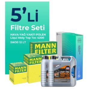 MANN Mercedes Sprinter 515 Dizel Filtre Bakım Seti Liqui Moly Top Tec 4200 5W-30 12 Litre Motor Yağlı (2006-2012) 5 Li
