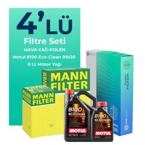 MANN Volvo V40 1.5 Benzin Filtre Bakım Seti Motul Motor Yağlı (2015-2019) 4 Lü