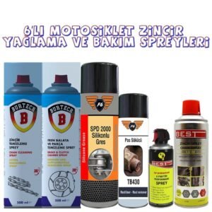 Motosiklet Zincir Temizleme ve Bakım 6' lı Set