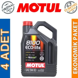Motul 8100 Eco-Lite 5W30 4 Lt Tam Sentetik Motor Yağı (4 Adet)