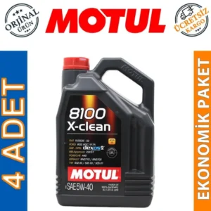 Motul 8100 X-Clean 5W40 5 Lt Tam Sentetik Motor Yağı (4 Adet)
