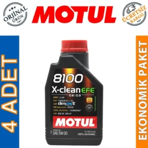 Motul 8100 X-Clean EFE 5W30 1 Lt Tam Sentetik Motor Yağı (4 Adet)