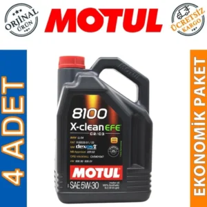 Motul 8100 X-Clean EFE 5W30 5 Lt Tam Sentetik Motor Yağı (4 Adet)