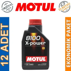 Motul 8100 X-Power 10W60 1 Lt Tam Sentetik Motor Yağı (12 Adet)