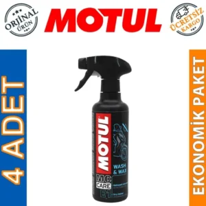 Motul E1 Wash & Wax Sprey 400 Ml Kuru Temizleme Cilası (4 Adet)