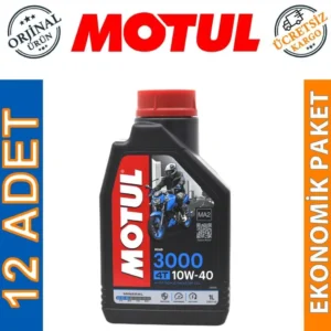 Motul 3000 10W40 4T 1 Lt 4 Zamanlı Motosiklet Yağı (12 Adet) Motor Yağı Üretim 2026