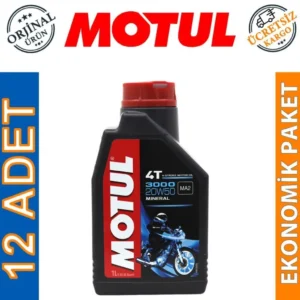 Motul 3000 20W50 4T 1 Lt 4 Zamanlı Motosiklet Yağı (12 Adet) Motor Yağı Üretim 2026