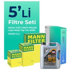 MANN Volkswagen Caddy 2.0 Dizel Filtre Bakım Seti Liqui Moly Motor Yağlı (2020-2025) 5 Li
